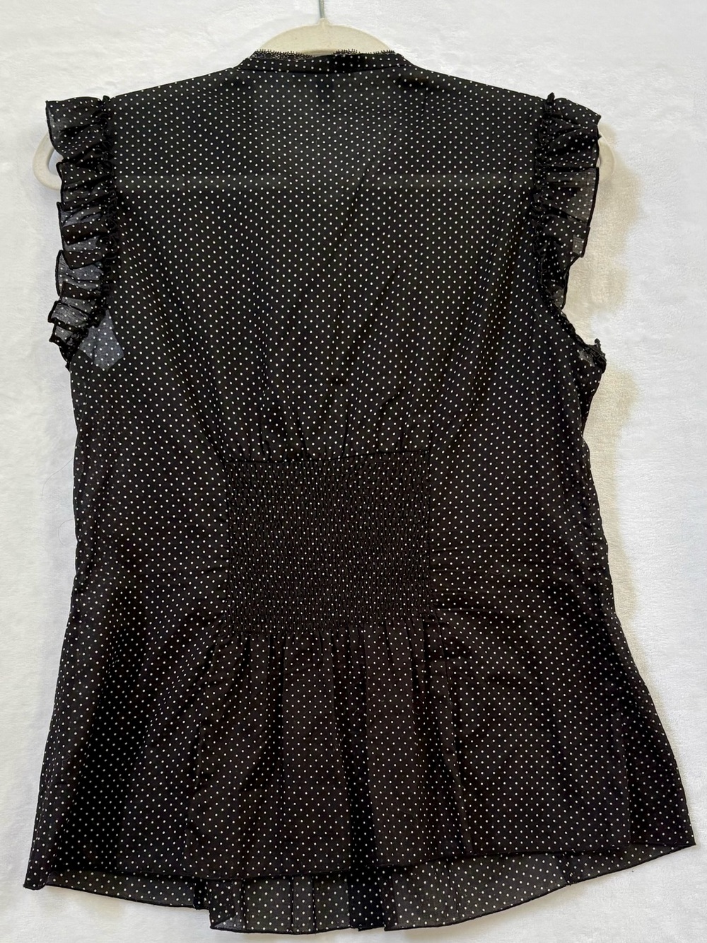 The Limited Black & White Polka Dot Ruffle Button-Front Blouse - Picture 4 of 5